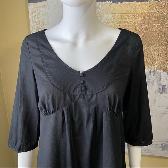 Banana Republic Black Empire Waist 3/4 Sleeve Dress - Picture 5 of 6